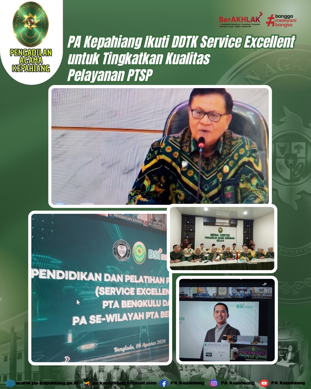 Kamis 6 Agustus 2026 Pengadilan Agama Kepahiang mengikuti Diklat di Tempat Kerja DDTK tenta