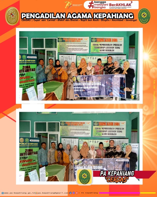 Kepahiang, 17 April 2025 Ketua Pengadilan Agama Kepahiang Dr. Liza Roihanah, S.H.I., M.H. dan jajaran Kepaniteraan melaksanakan Sidang Keliling diluar gedung ke Kantor Urusan Agama (KUA) Kecamatan Be (4) (Medium).jpg