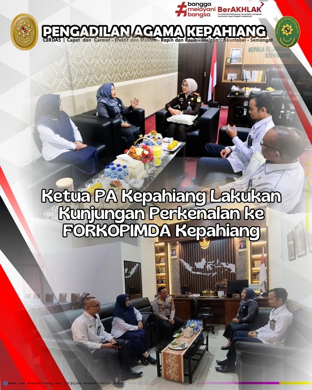 Senin 4 Agustus 2025 Ketua Pengadilan Agama Kepahiang yang baru dilantik Dr